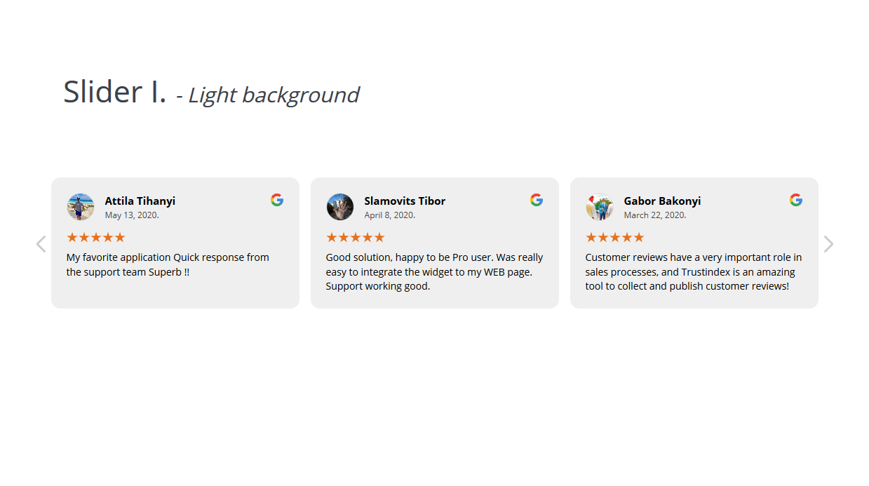Sample widget - Slider (light background)