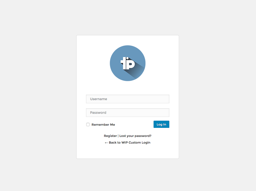 The default custom login page