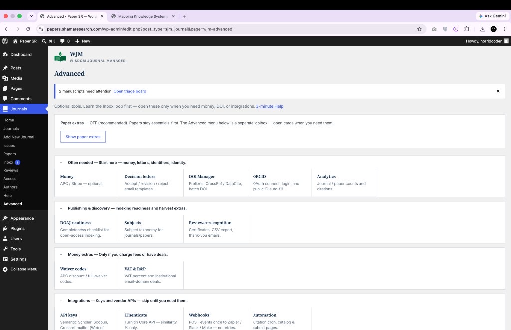 Advanced settings and configuration