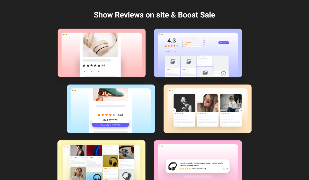 Show Reviews on site & Boost Sale