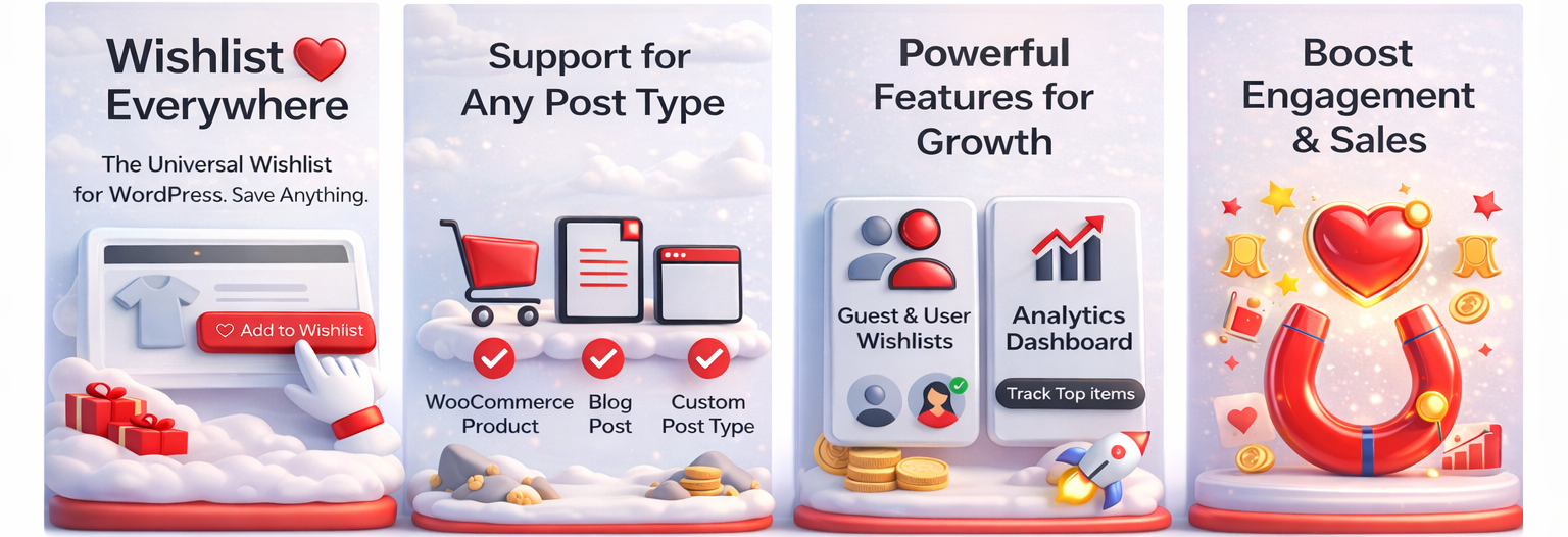 WordPress 外掛 Wishlist Everywhere 的封面圖片。