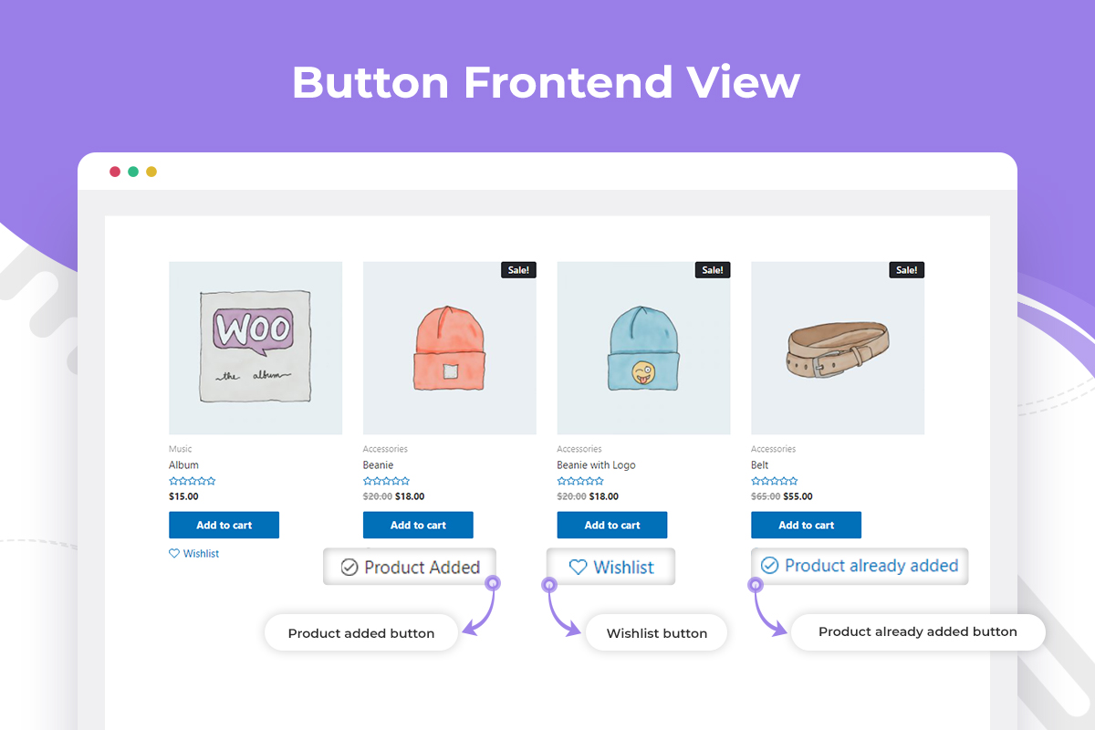 Button frontend view