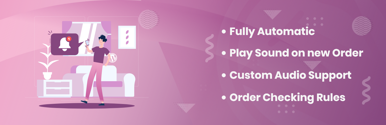 WordPress 外掛 Order Notification for WooCommerce – Get Audio Alert on new Orders 的封面圖片。