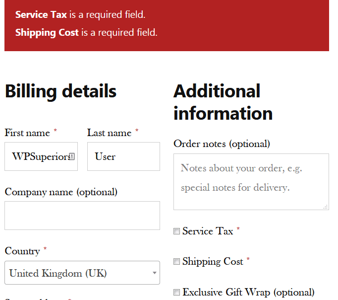 screenshot-8, MultipleFees Validation CheckoutPage