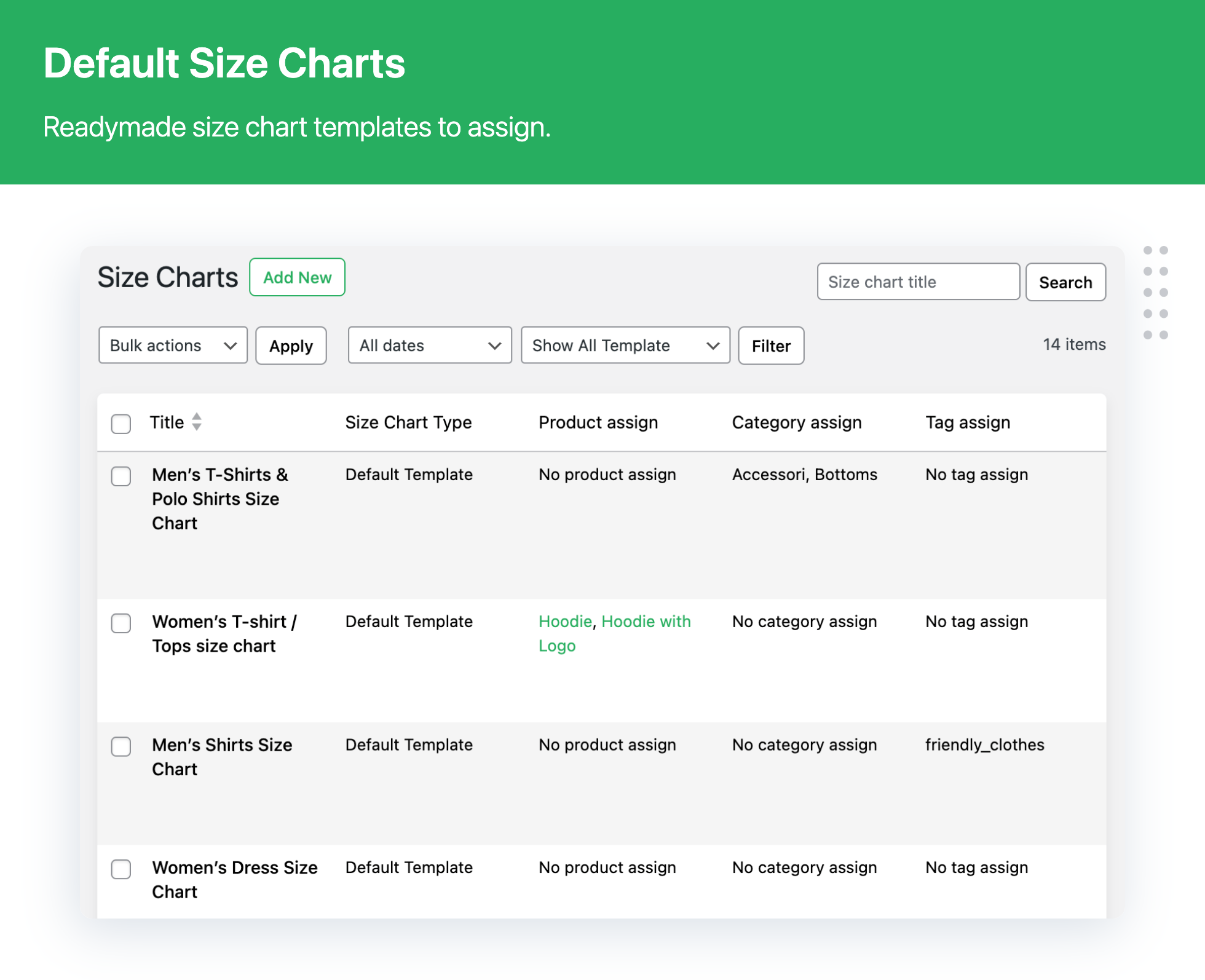 Product Size Charts Plugin for WooCommerce