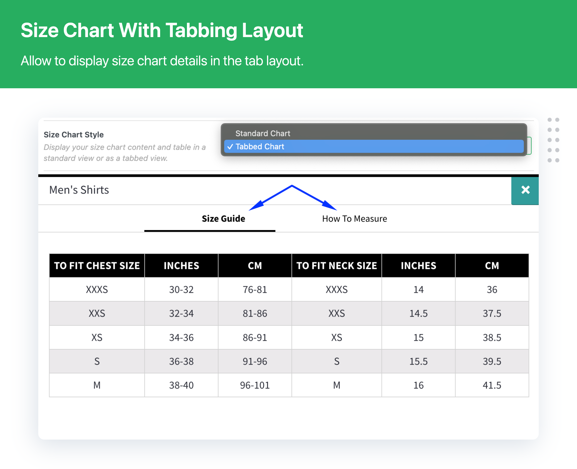 Product Size Charts Plugin for WooCommerce