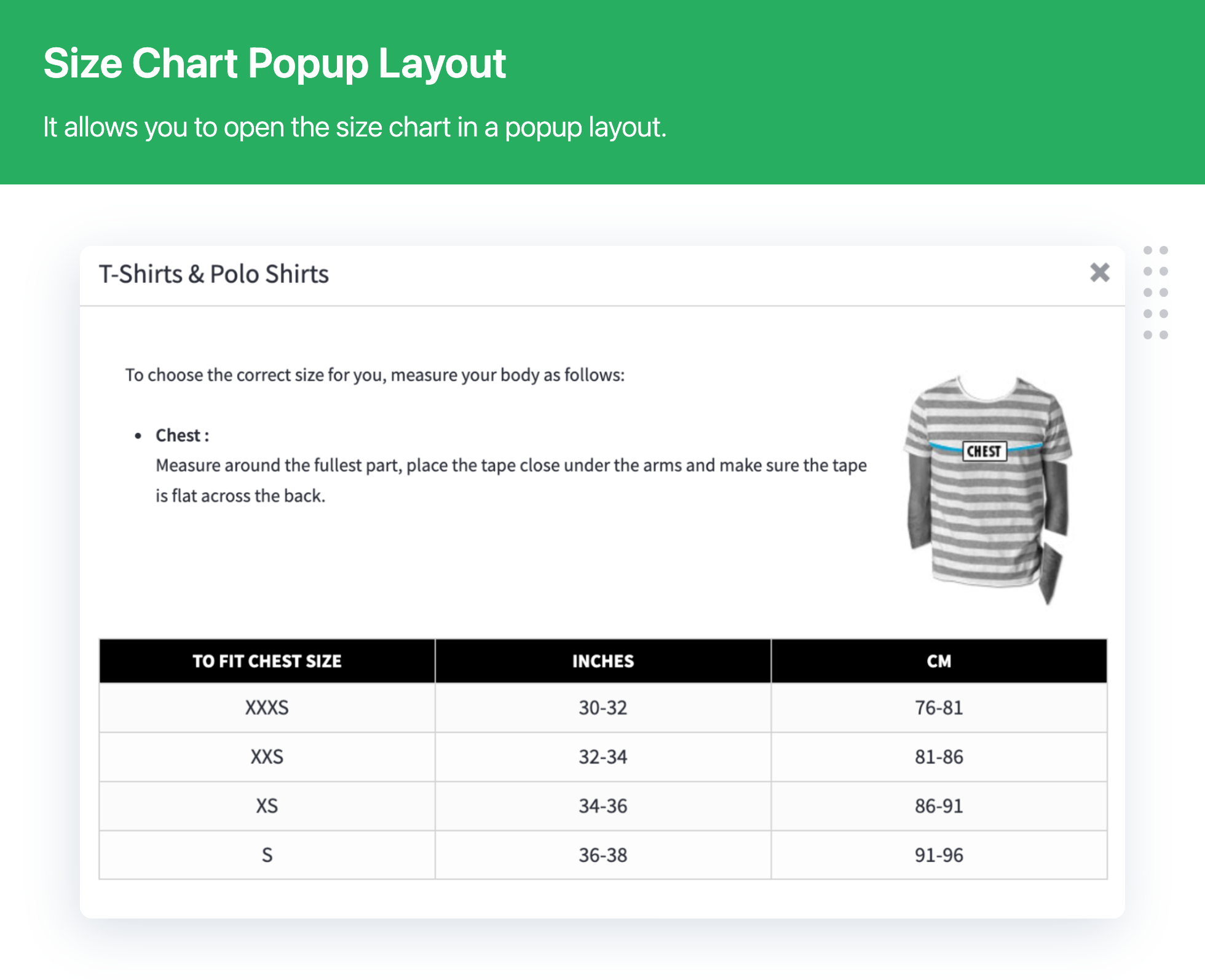 Product Size Charts Plugin for WooCommerce