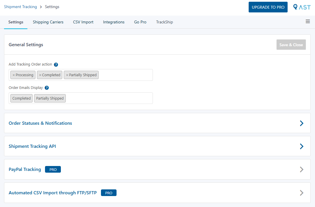 Advanced Shipment Tracking for WooCommerce