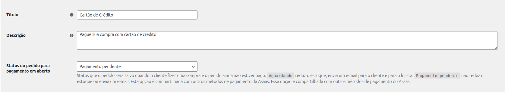Meio de Pagamento Asaas para o WooCommerce