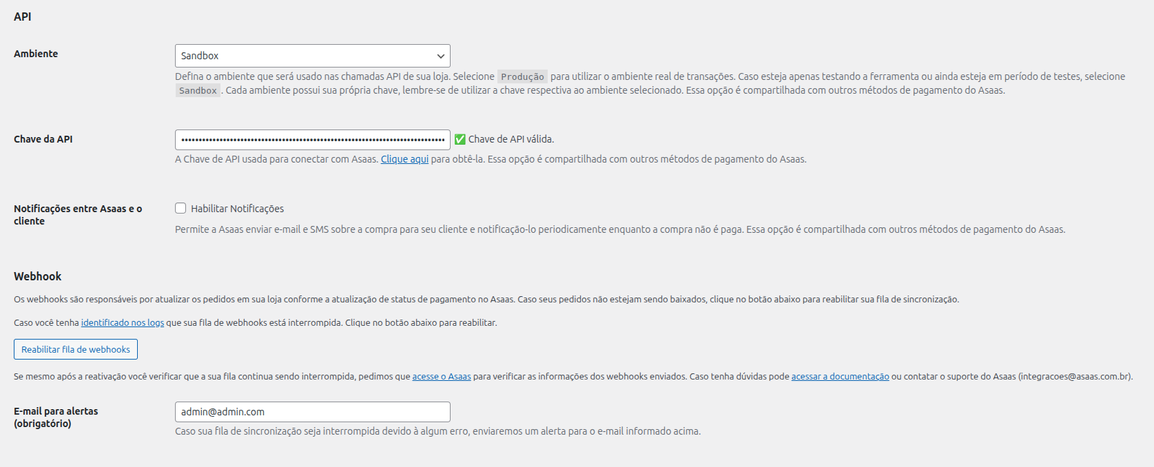 Meio de Pagamento Asaas para o WooCommerce