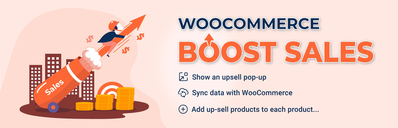 WordPress 外掛 Boost Sales for WooCommerce – Set up Up-Sells & Cross-Sells Popups & Auto Apply Coupon 的封面圖片。