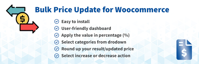 Product image for Bulk Price Update for Woocommerce.