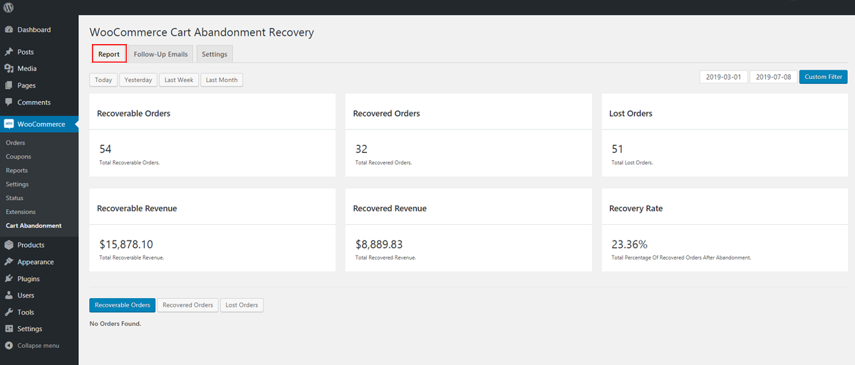 WooCommerce Cart Abandonment Recovery – Plugin WordPress