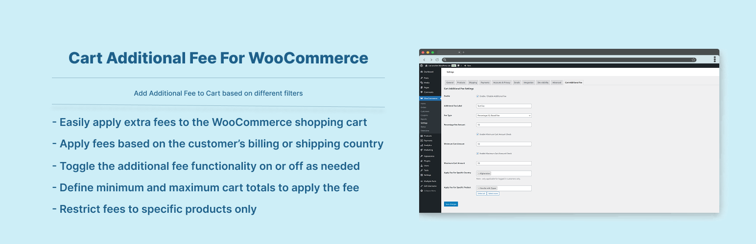 Cart Additional Fee For WooCommerce