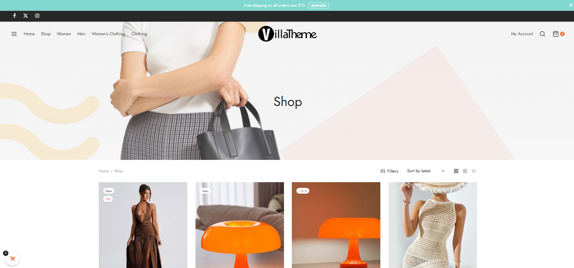 Cart icon on frontend