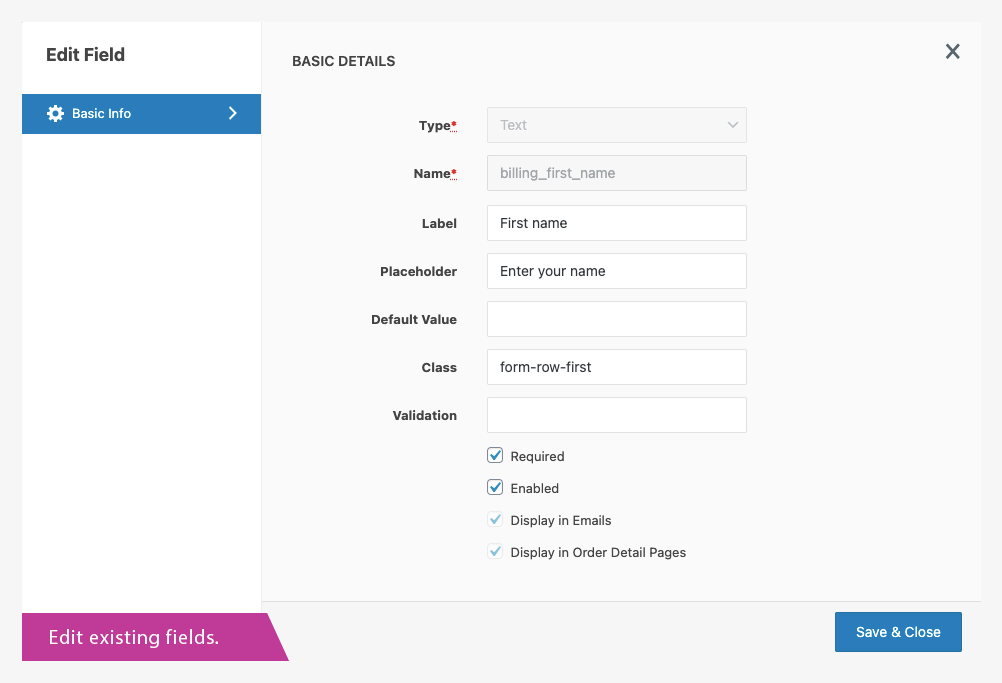 WooCommerce Checkout Field Editor