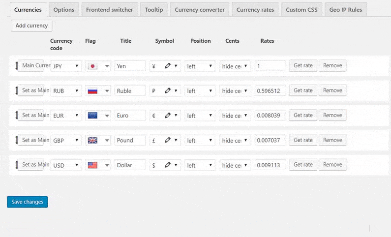 Currency Switcher demo