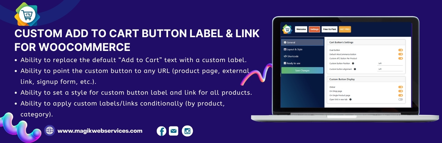 Custom Add to Cart Button Label and Link for WooCommerce