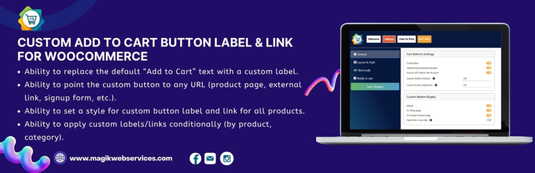 Custom Add to Cart Button Label and Link for WooCommerce