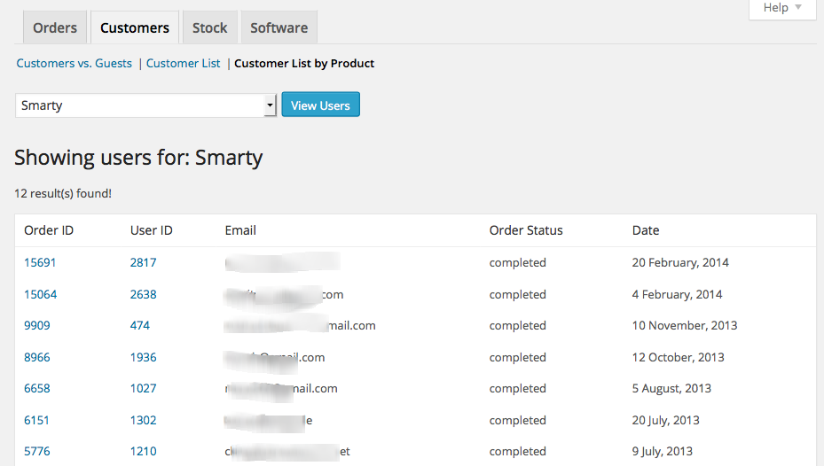 Showing users who purchased a product