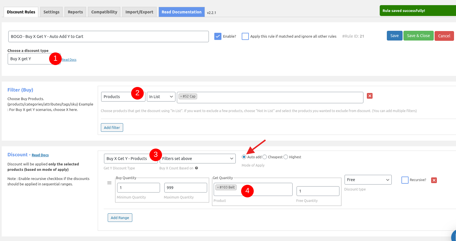 Creating a Buy X get Y rule