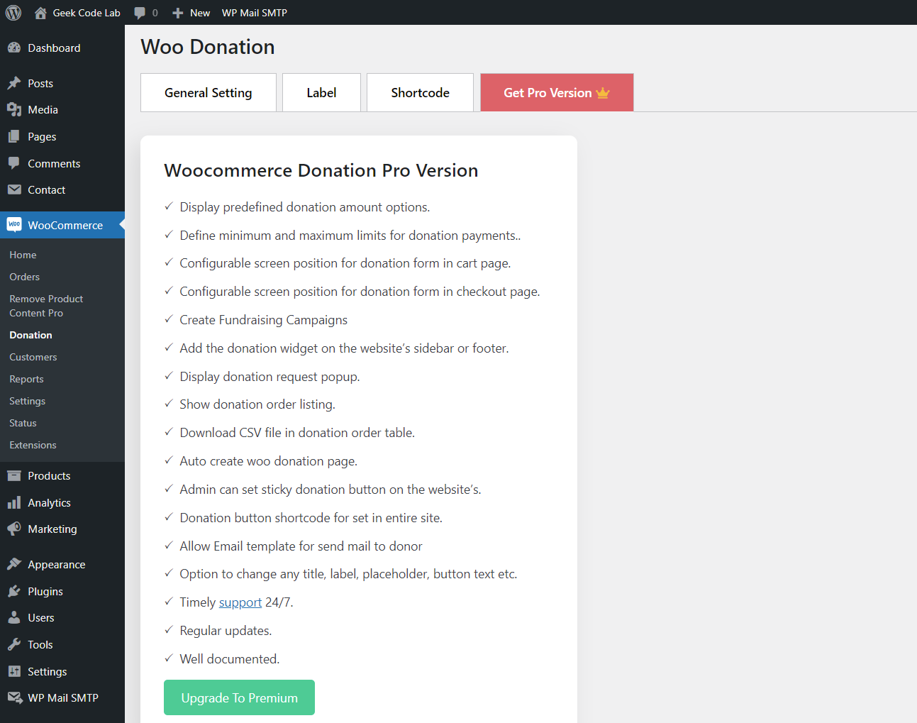 Woo Donation Pro Features