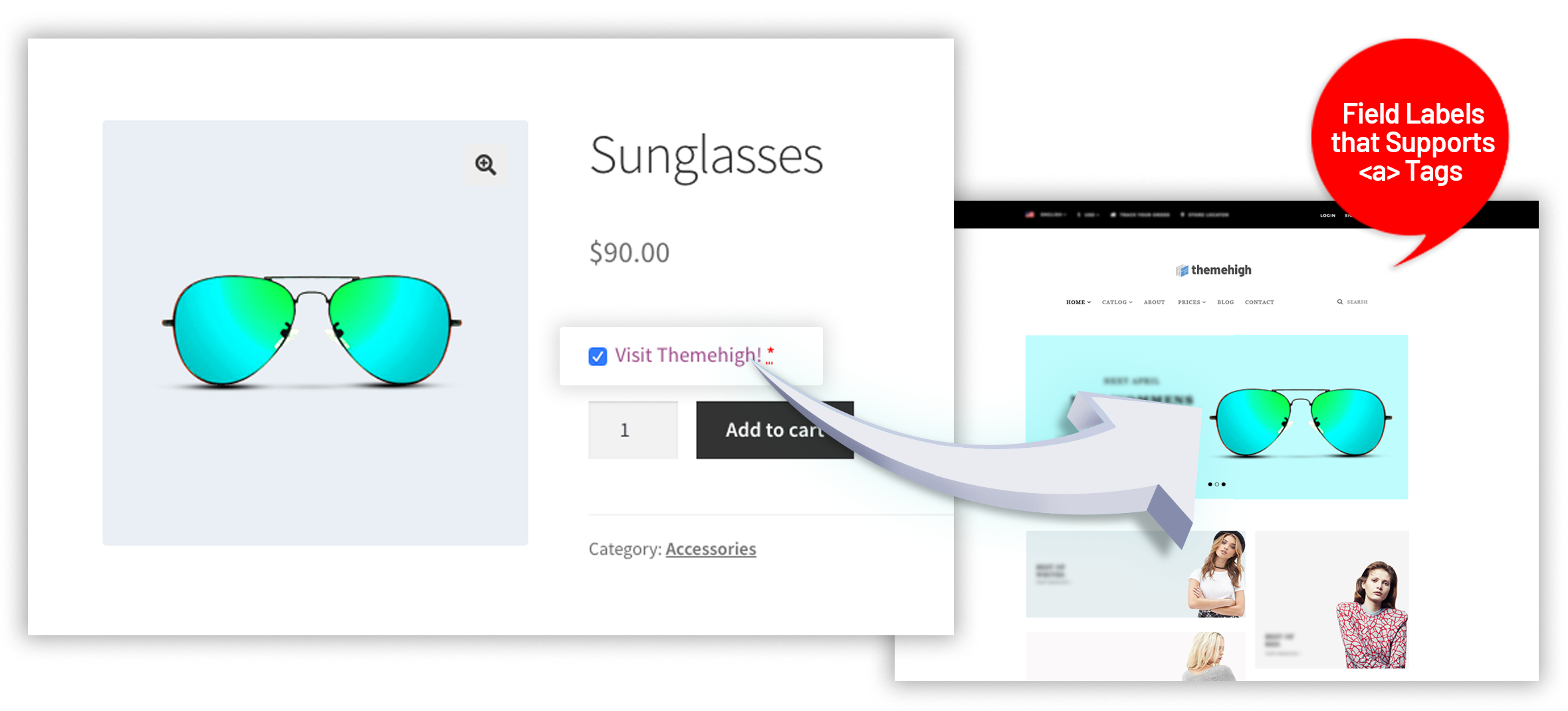 Use html tags in field label.