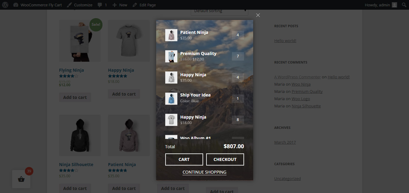 WPC Fly Cart for WooCommerce