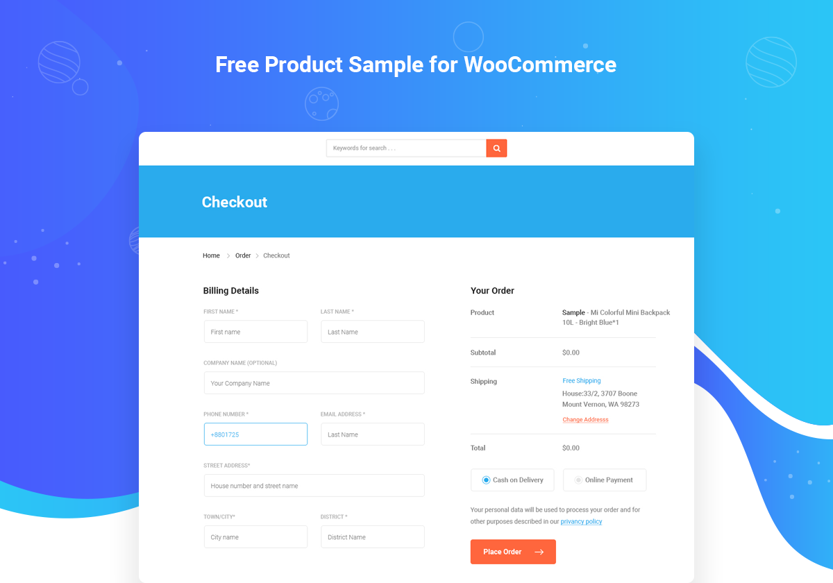 Free Product Sample for WooCommerce