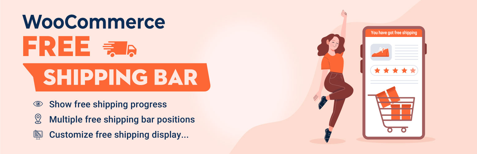 WordPress 外掛 Free Shipping Bar for WooCommerce 的封面圖片。