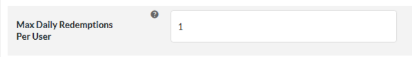 <strong>Frontend representation of Maximum daily redemption limits per user:</strong> - visual representation of maximum daily redemption limit for customer.