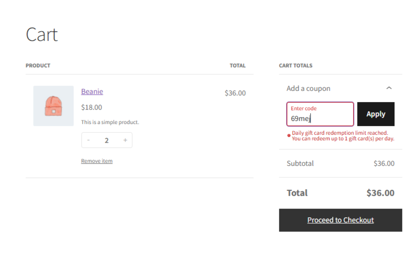 <strong>Maximum daily redemption limits per user:</strong> - Setting to define maximum daily redemption limit for customer.