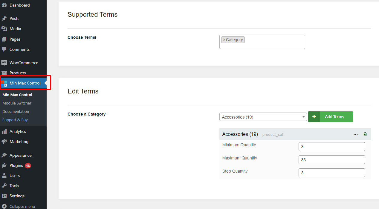 Min Max Control – Min Max Quantity & Step Control for WooCommerce