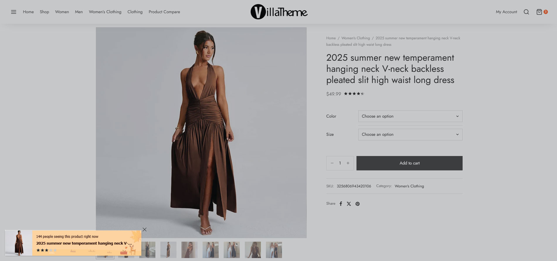 Notification on single product page