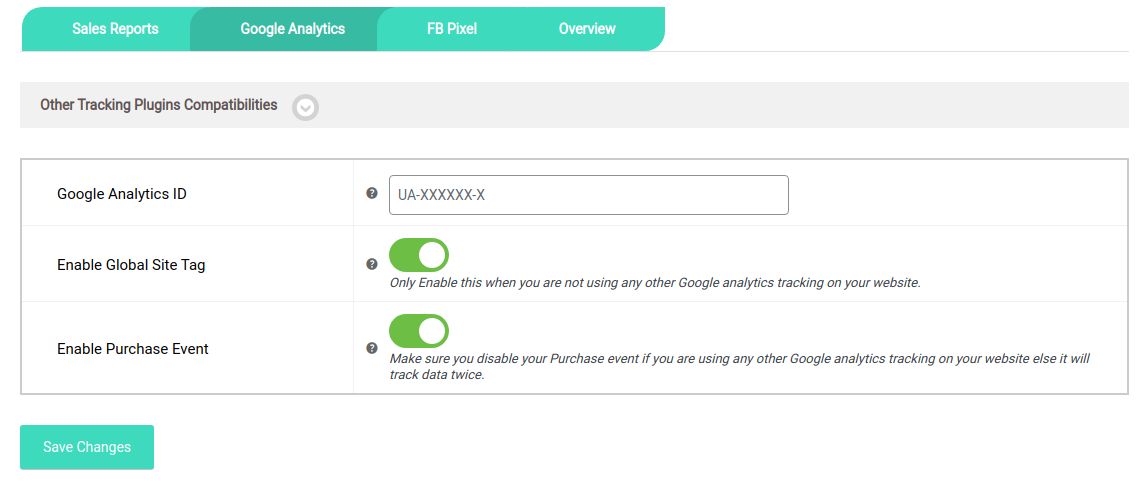 Google Analytics tracking: Track upsell sales through Google Analytics