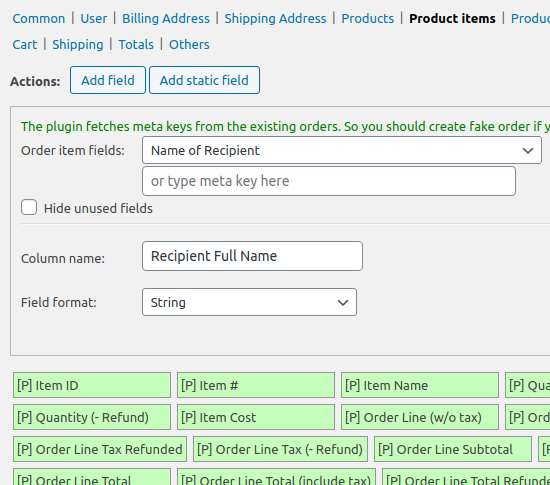 Add custom field or taxonomy as new column to export.