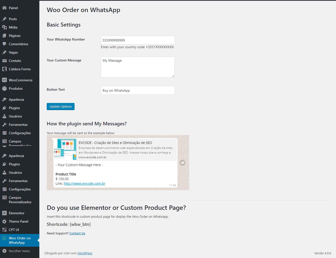 <p>Order on Mobile for Wocoommerce admin panel</p>