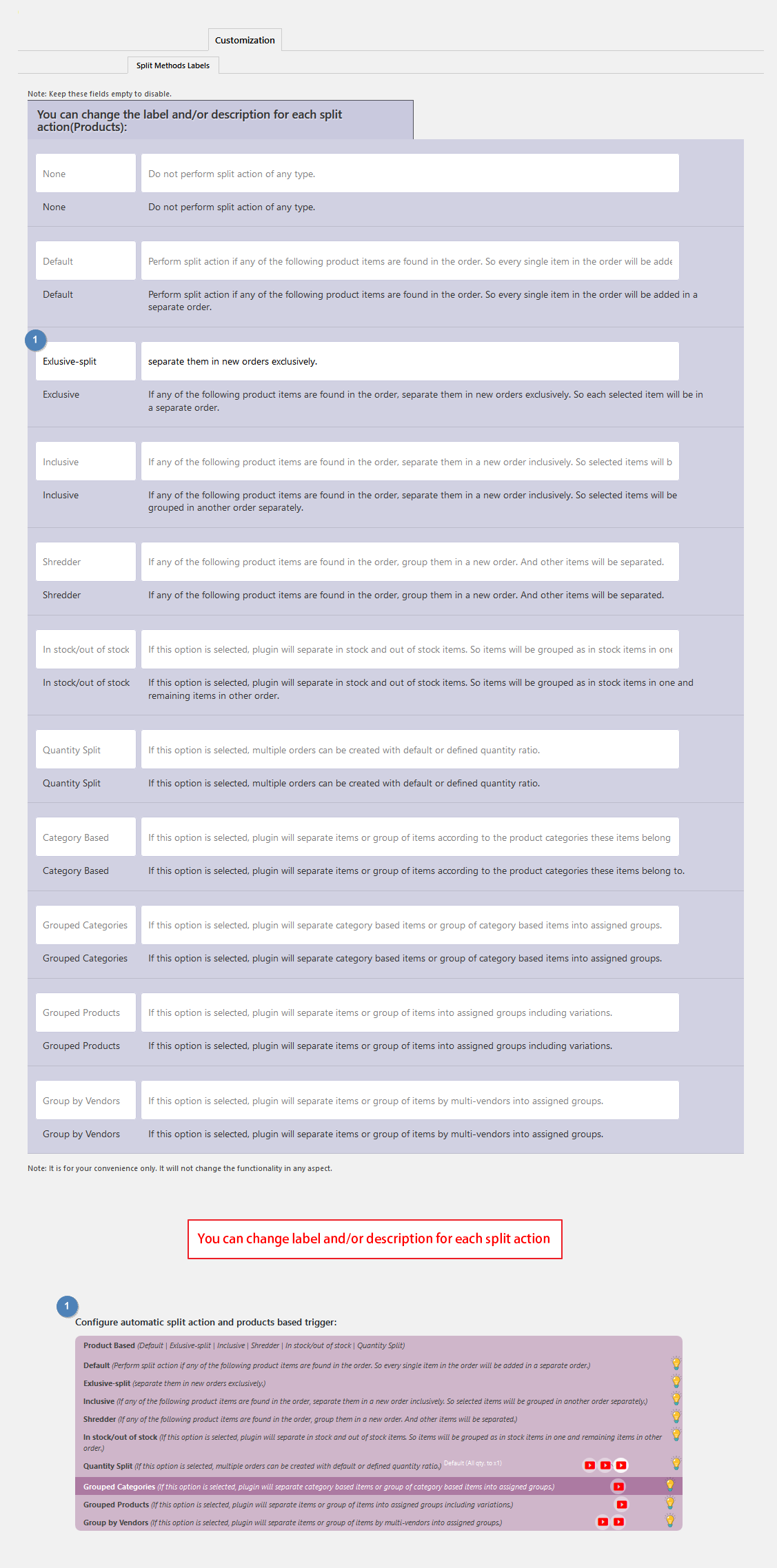 Labels and Automatic Settings