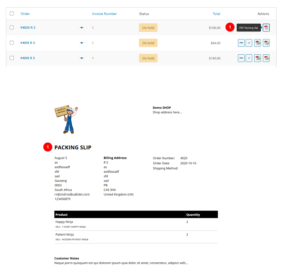 Compatibility with WooCommerce PDF Invoices & Packing Slips > PDF Slip