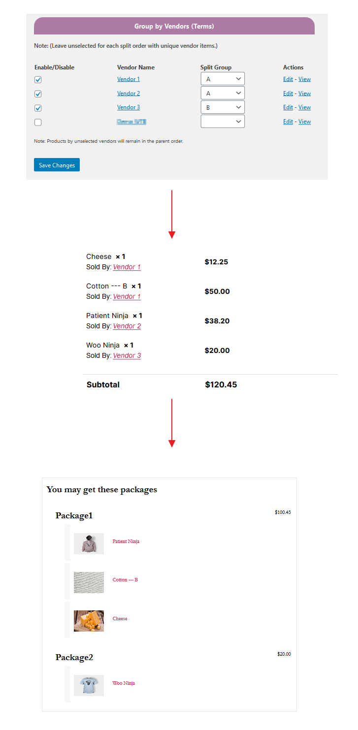 Split by Vendors (Terms)