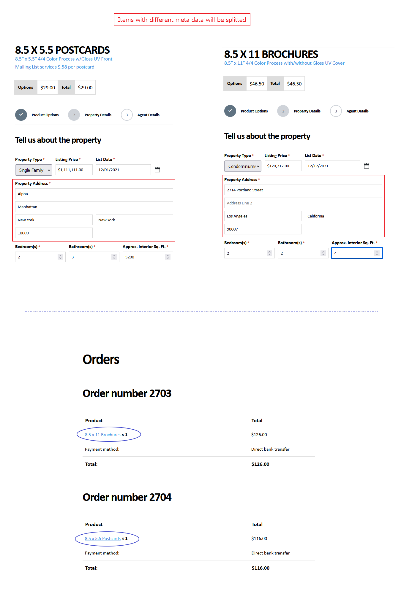 Gravity Forms - Group by metadata collected from product page during order