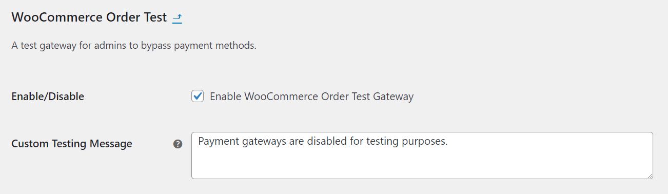 <p>Checkout notice displayed during a test</p>
