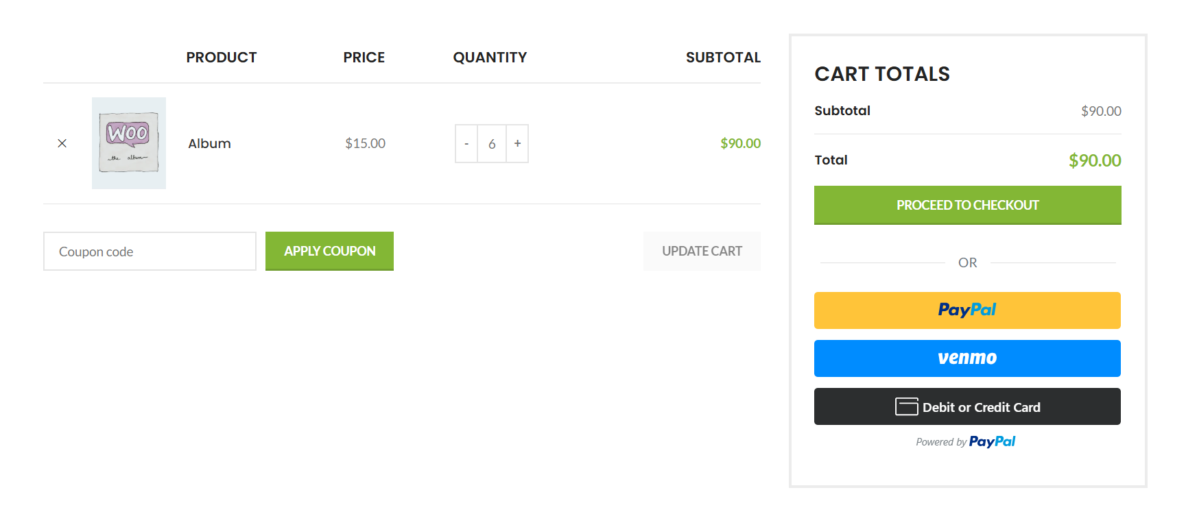 <strong>Checkout Page</strong>: Display multiple PayPal payment options, ideal for