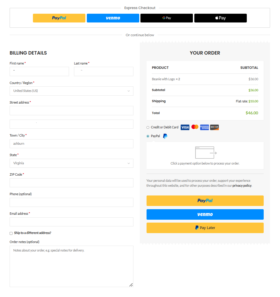 Payment Gateway for PayPal on WooCommerce