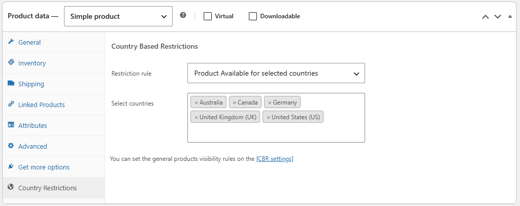 Country Based Restrictions for WooCommerce