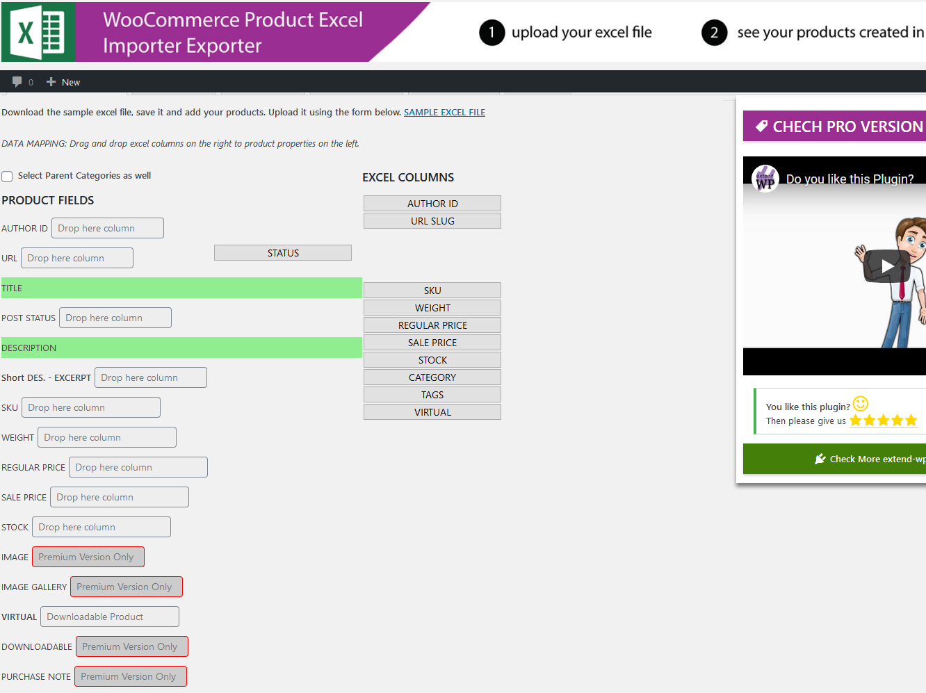 WordPress Product Excel Import & Export for WooCommerce