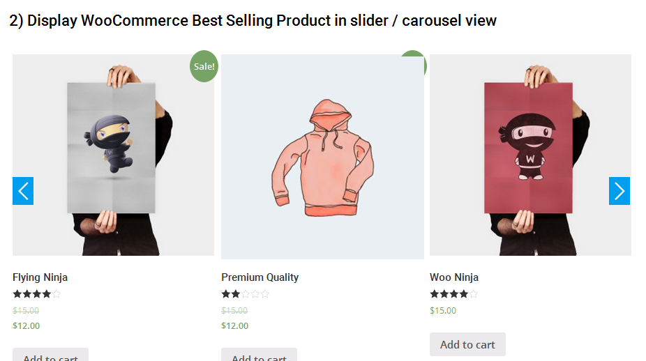 Display WooCommerce Best Selling Product in slider / carousel view