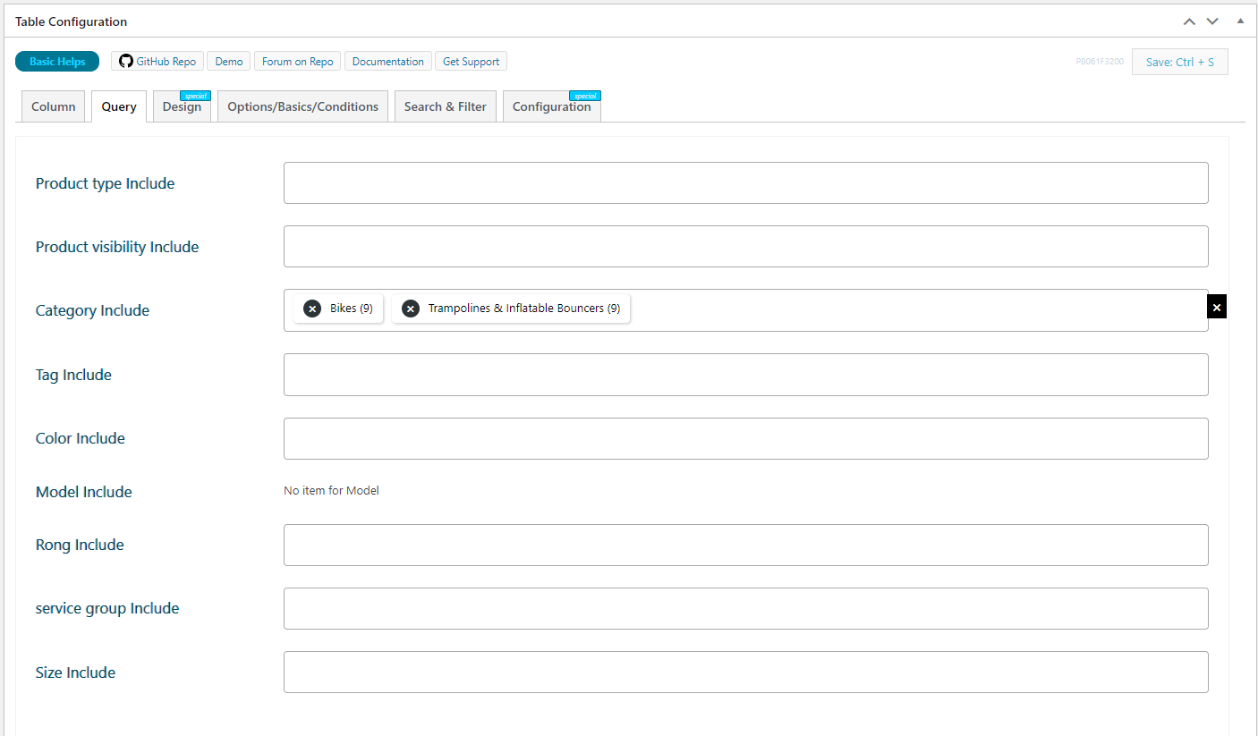 Duplicate product table