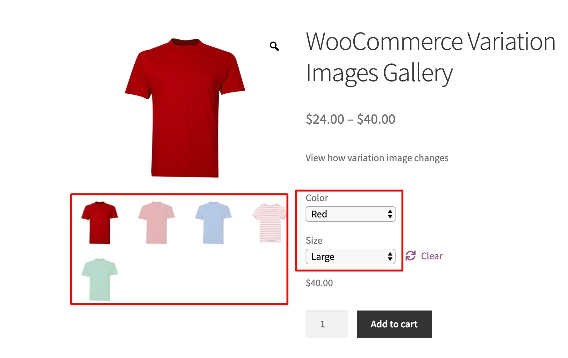 Variation Images Gallery for WooCommerce