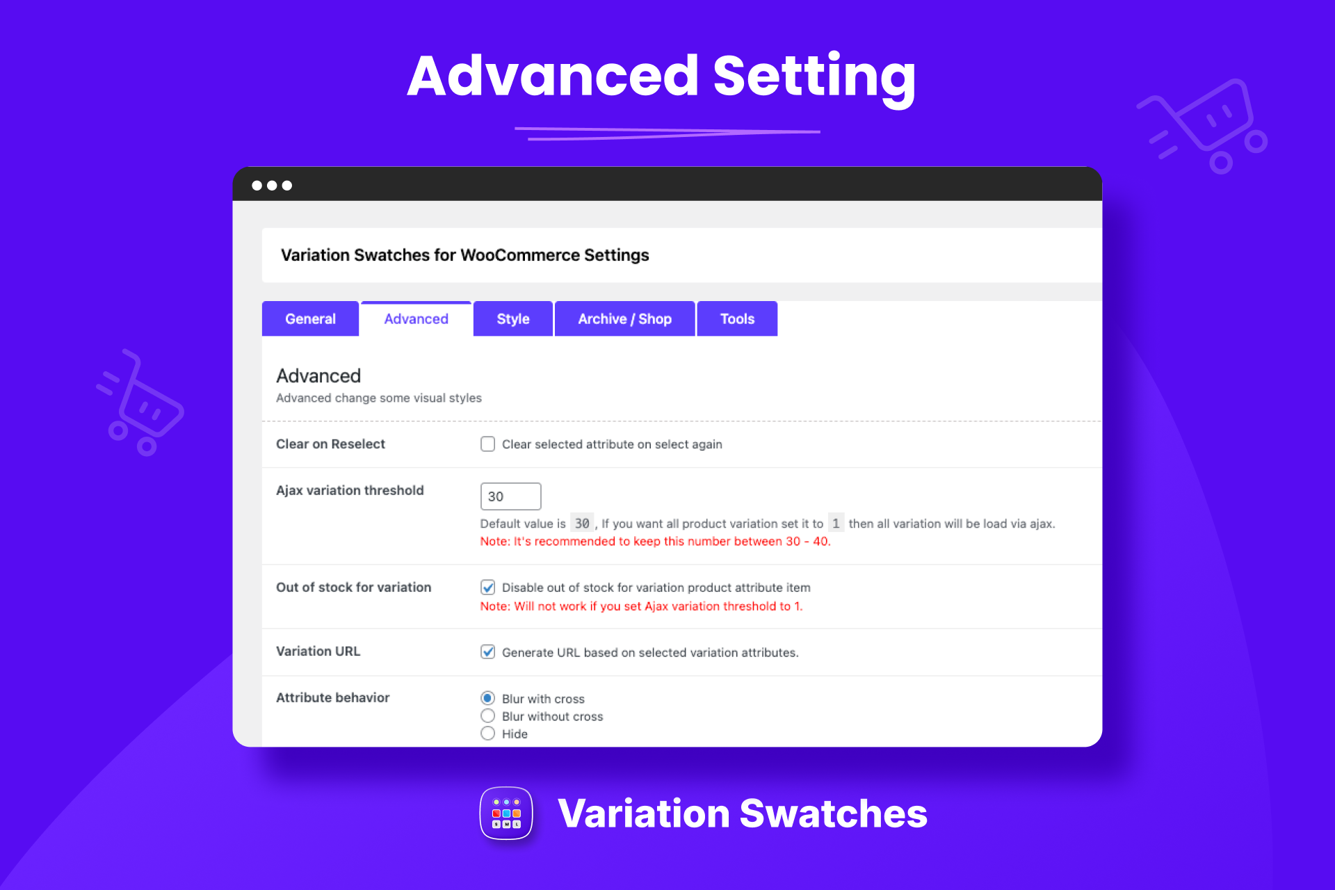 Advance Settings